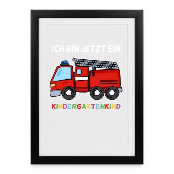 Geschenk für Kindergarten Kleinkinder - Gerahmtes Poster (27 × 37 cm) - Schwarz - Vorne