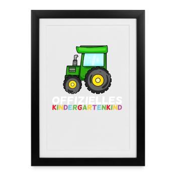Kindergarten Kindergartenkind - Gerahmtes Poster (27 × 37 cm) - Schwarz - Vorne