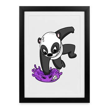 Panda Virus Combat - Affiche encadrée (27 × 37 cm) - noir - Devant