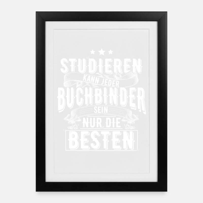 Buchbinder - Gerahmtes Poster (27 × 37 cm) - Schwarz