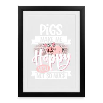 Porc - Affiche encadrée (27 × 37 cm) - noir - Devant