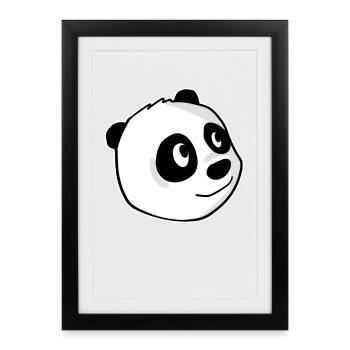 Panda - Affiche encadrée (27 × 37 cm) - noir - Devant