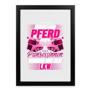Lkw Fahrerin Berufskraftfahrerin Lastwagenfahrerin - Gerahmtes Poster (27 × 37 cm) - Schwarz - Vorne