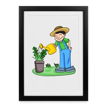Garden motif gardener gift - Framed poster (27 × 37 cm) - black - Front