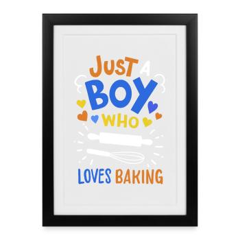 Backen Bäcker Hobbybäcker - Gerahmtes Poster (27 × 37 cm) - Schwarz - Vorne