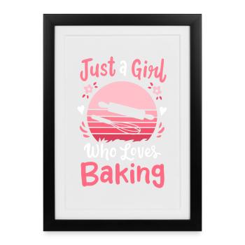 Backen Bäcker Retro - Gerahmtes Poster (27 × 37 cm) - Schwarz - Vorne
