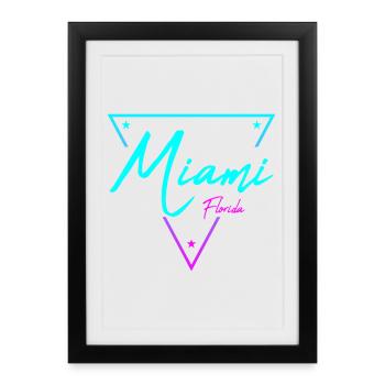Miami Neon Font Gradient - Framed poster (27 × 37 cm) - black - Front