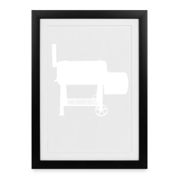 Grillen Grill BBQ - Gerahmtes Poster (27 × 37 cm) - Schwarz - Vorne