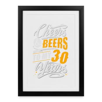 30e anniversaire des amateurs de bière - Affiche encadrée (27 × 37 cm) - noir - Devant