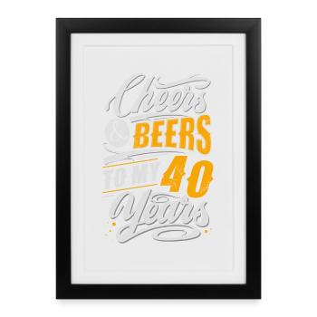 40e anniversaire des amateurs de bière - Affiche encadrée (27 × 37 cm) - noir - Devant