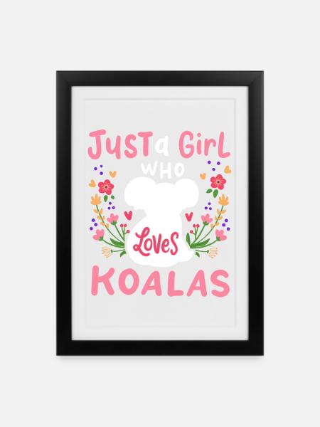 Koala Koala-Liebhaber - Gerahmtes Poster (27 × 37 cm) - Schwarz