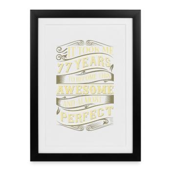 77e anniversaire - Affiche encadrée (27 × 37 cm) - noir - Devant