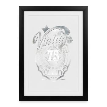 75e anniversaire Vintage - Affiche encadrée (27 × 37 cm) - noir - Devant