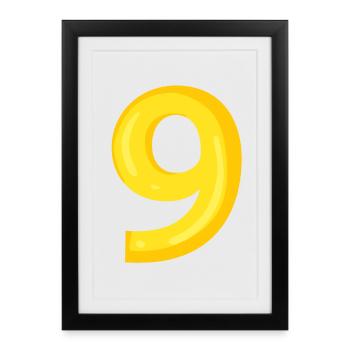 9 yellow - Framed poster (27 × 37 cm) - black - Front