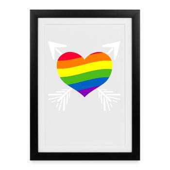 Rainbow Heart Arrow - Framed poster (27 × 37 cm) - black - Front