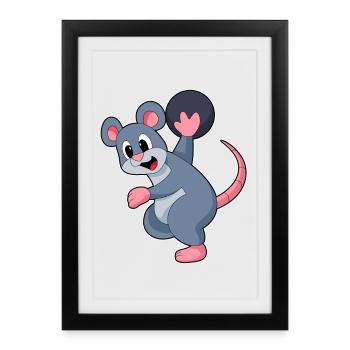 Boule de bowling rat - Affiche encadrée (27 × 37 cm) - noir - Devant