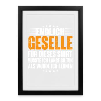Geselle Gesellenprüfung - Gerahmtes Poster (27 × 37 cm) - Schwarz - Vorne