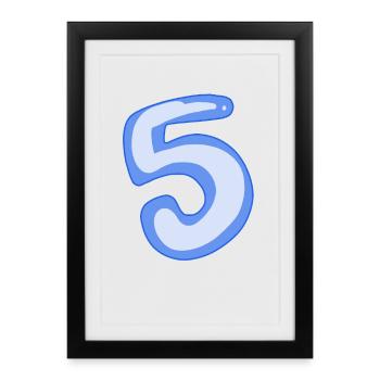 5 Blue - Framed poster (27 × 37 cm) - black - Front