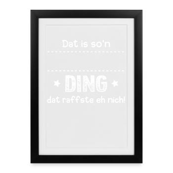 Dat Raffste Eh Nich! Vorname Personalisierbar - Gerahmtes Poster (27 × 37 cm) - Schwarz - Vorne
