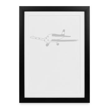 Flugzeug Pilot Luftfahrt - Gerahmtes Poster (27 × 37 cm) - Schwarz - Vorne