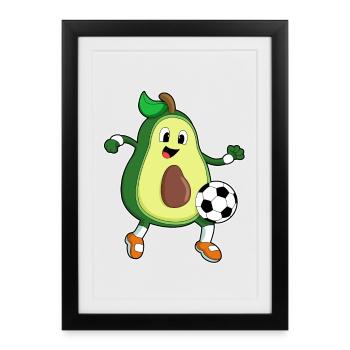 Avocado Football Football Soccer - Affiche encadrée (27 × 37 cm) - noir - Devant