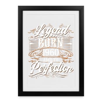 1960 Legend Year of construction Year of birth Year - Framed poster (27 × 37 cm) - black - Front