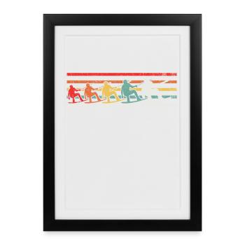 Wakeboard Wakeboarder - Gerahmtes Poster (27 × 37 cm) - Schwarz - Vorne