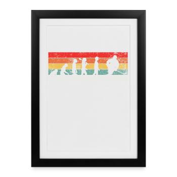 Eishockey Eishockeyspieler Evolution - Gerahmtes Poster (27 × 37 cm) - Schwarz - Vorne