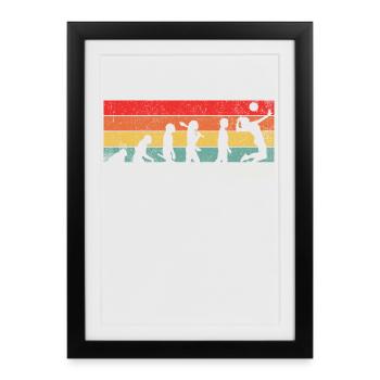 Volleyball Evolution - Gerahmtes Poster (27 × 37 cm) - Schwarz - Vorne