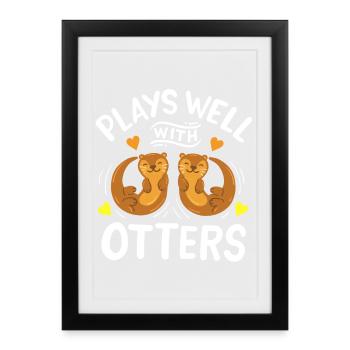 Otter Otter-Liebhaber - Gerahmtes Poster (27 × 37 cm) - Schwarz - Vorne