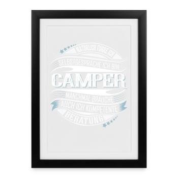 Camper - Gerahmtes Poster (27 × 37 cm) - Schwarz - Vorne