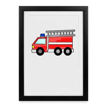 Fire brigade - Framed poster (27 × 37 cm) - black - Front