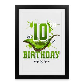 10th Birthday Football - Framed poster (27 × 37 cm) - black - Front