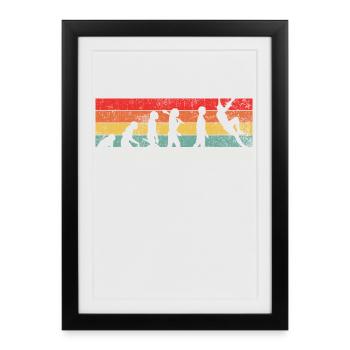 Kletterer Evolution - Gerahmtes Poster (27 × 37 cm) - Schwarz - Vorne