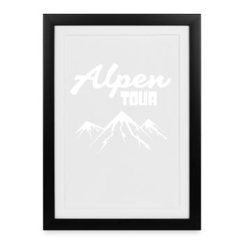 Montagnes des Alpes - Affiche encadrée (27 × 37 cm) - noir - Devant