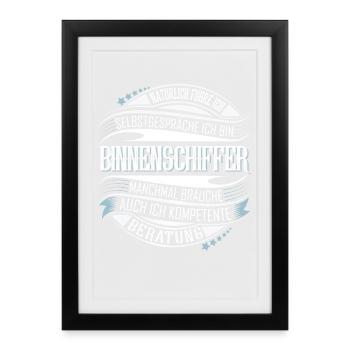 Binnenschiffer - Gerahmtes Poster (27 × 37 cm) - Schwarz - Vorne