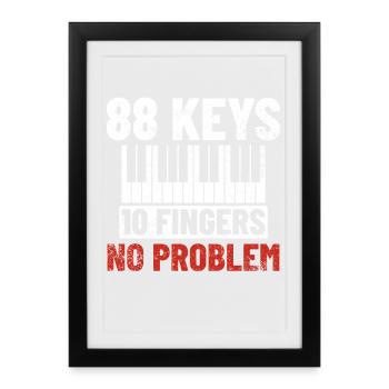 Klavier Pianist - Gerahmtes Poster (27 × 37 cm) - Schwarz - Vorne