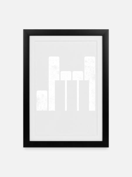 Klavier Pianist - Gerahmtes Poster (27 × 37 cm) - Schwarz