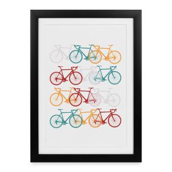 Vélo de course vintage vélo vélo de course rétro - Affiche encadrée (27 × 37 cm) - noir - Devant