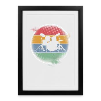 Drums - Framed poster (27 × 37 cm) - black - Front