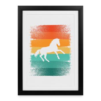 Cheval - Affiche encadrée (27 × 37 cm) - noir - Devant