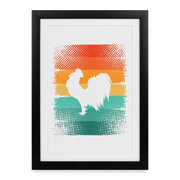 Rooster - Framed poster (27 × 37 cm) - black - Front