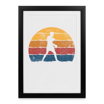 Boxen Boxer - Gerahmtes Poster (27 × 37 cm) - Schwarz - Vorne