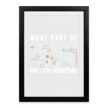 Citation drôle d’enseignant ne comprenez pas l’enseignant - Affiche encadrée (27 × 37 cm) - noir - Devant