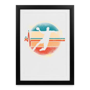 Handball - Affiche encadrée (27 × 37 cm) - noir - Devant