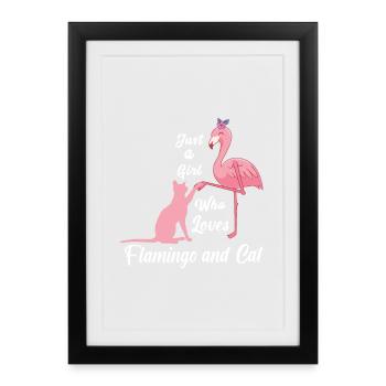 Citation amusante de flamant rose pour les amateurs de flamants roses juste un gi - Affiche encadrée (27 × 37 cm) - noir - Devant