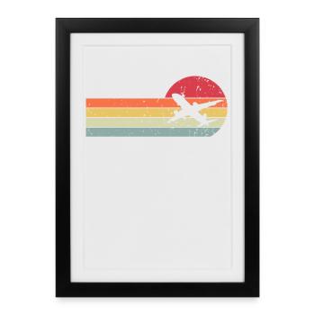 Airplane - Framed poster (27 × 37 cm) - black - Front