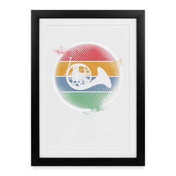 Waldhorn - Affiche encadrée (27 × 37 cm) - noir - Devant