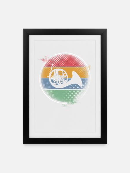 Waldhorn - Gerahmtes Poster (27 × 37 cm) - Schwarz