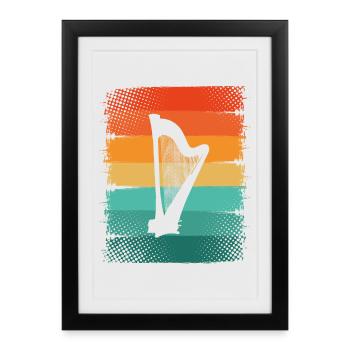 Harp - Framed poster (27 × 37 cm) - black - Front
